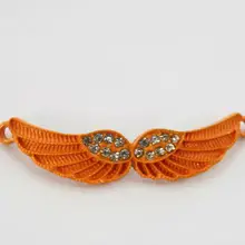10 шт прозрачные стразы оранжевые крылья звенья подвески#22859