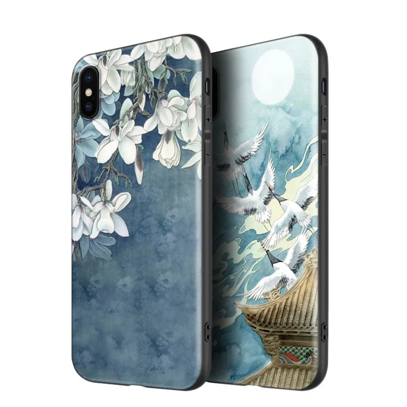 Огромный чехол для телефона с тисненым водным драконом Iphone XS MAX X XR матовый в стиле