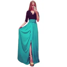 Yaz Elbise Artı Boyutu Giyim Maxi Elbise Uzun Yeni 2015 Yaz Seçimi Yan Bölünmüş Elbiseler Splayslanmış Bandaj Vestidos Elbiseler C170