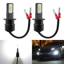Katur 2pcs H3 LED Bulbs For Car Led Daytime Running Lights Fog Light DRL Auto Lamp 12V 6000K White Standard H3 Socket Super Led
