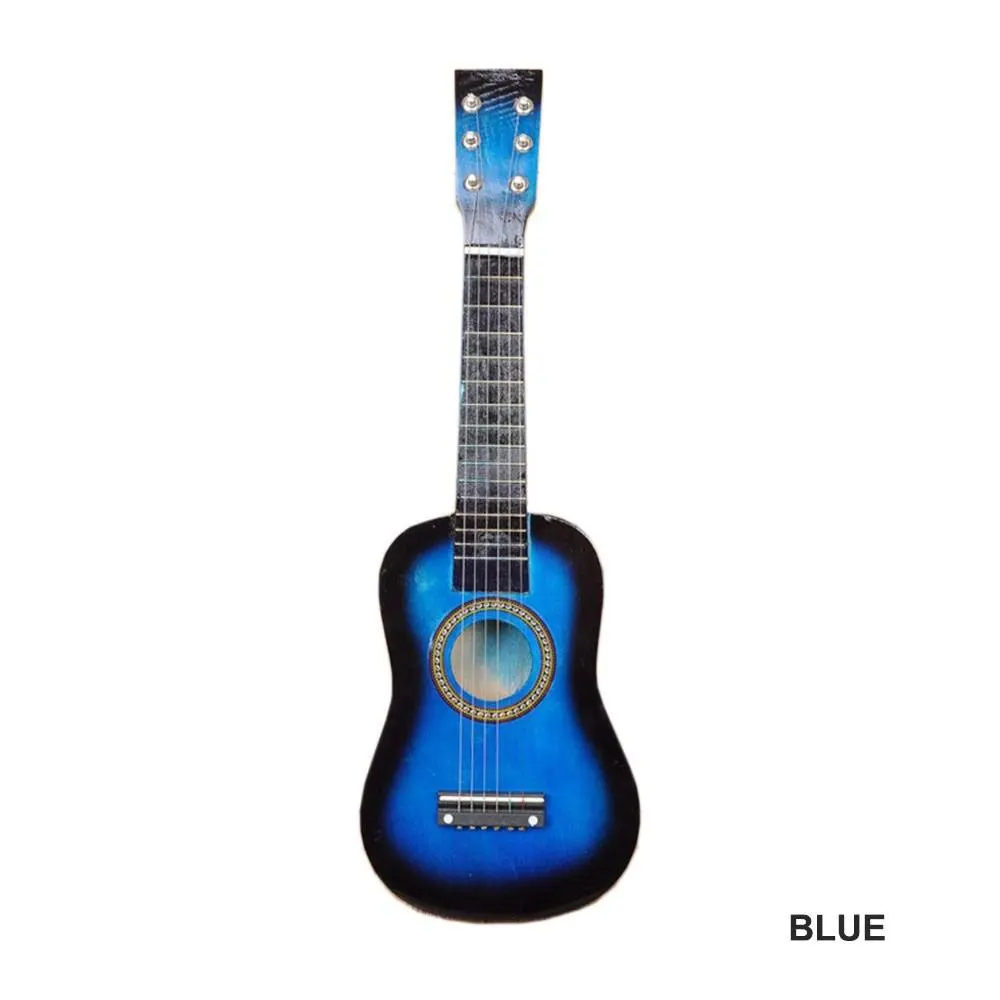 Детские игрушечные гитары Детская гитара 6 струн 2" 8 цветов укулеле группа Музыкальные инструменты ремесла липа детей - Цвет: blue