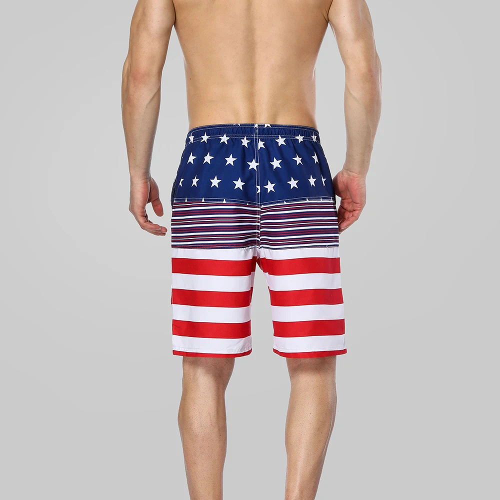 Charmleaks Men Swimshorts American Flag Beach Shorts Swimwear Briefs Man Swimsuits Trunks Sea Short Bottoms