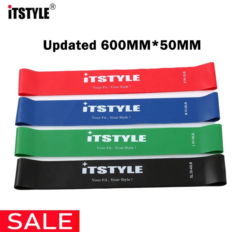 

ITSTYLE Resistance Bands 4 Levels 600MM Natural latex Elastic Fitness Training Workout Pull Rope Yoga Loop Band
