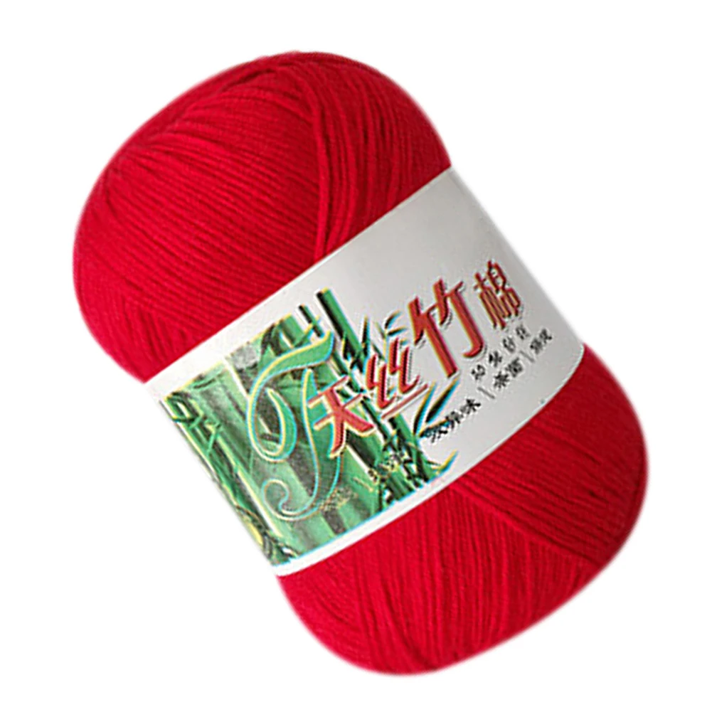 50 г/мяч красочные мягкие бамбуковые шерстяные хлопчатобумажные нитки пряжи вязальная пряжа для ручного вязания DIY свитер Одеяло шарф перчатки - Цвет: Red