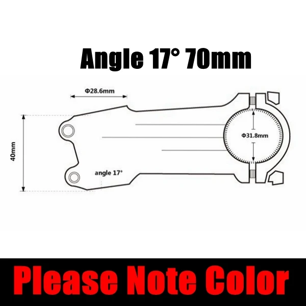TOMTOU Сверхлегкий Алюминиевый+ 3k углеродный Дорожный/вынос руля для горного велосипеда велосипедные стебли 6/17 градусов 31,8 мм велосипед MTB части - Цвет: 17 degree 70mm