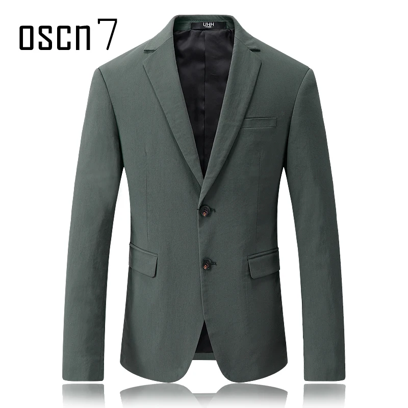 OSCN7 דיו ירוק בלייזר הגברים Slim Fit פנאי גברים בלייזר בליזר אופנה בתוספת גודל מעיל חליפת 2017 גברים חדשים Masculino מעיל