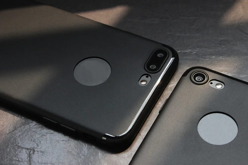 icin iphone 7 8 arti jet siyah mat kilif toz gecirmez koruyucu iphone 7 kapak ultra ince telefon kabuk yeni funda capa iphone 7 arti
