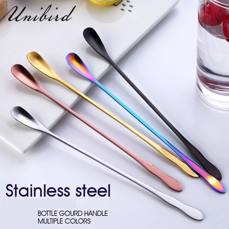 

Unibird Coroful Swizzle Stick Cocktail Stirring Spoon Mixing Coffee Spoon with Long Handle Vintage Stirring Tea Spoon Bar Tool
