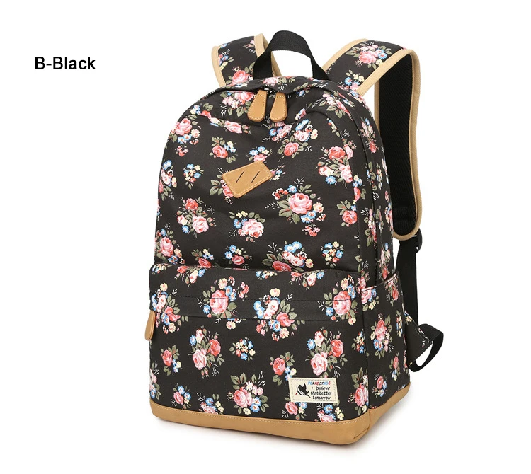 Модный костюм с цветочным принтом детский школьный рюкзак для детей школьные рюкзаки для девочек Повседневный Рюкзак для ноутбука Женская Mochila