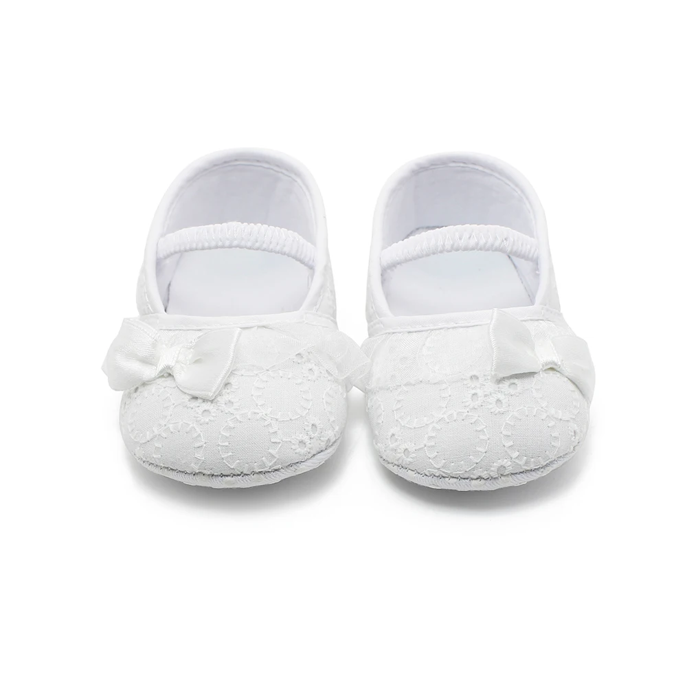

Summer Infant Baby Girls Cotton Shoes Flower Elastic Soft Sole Walking First Walkers White