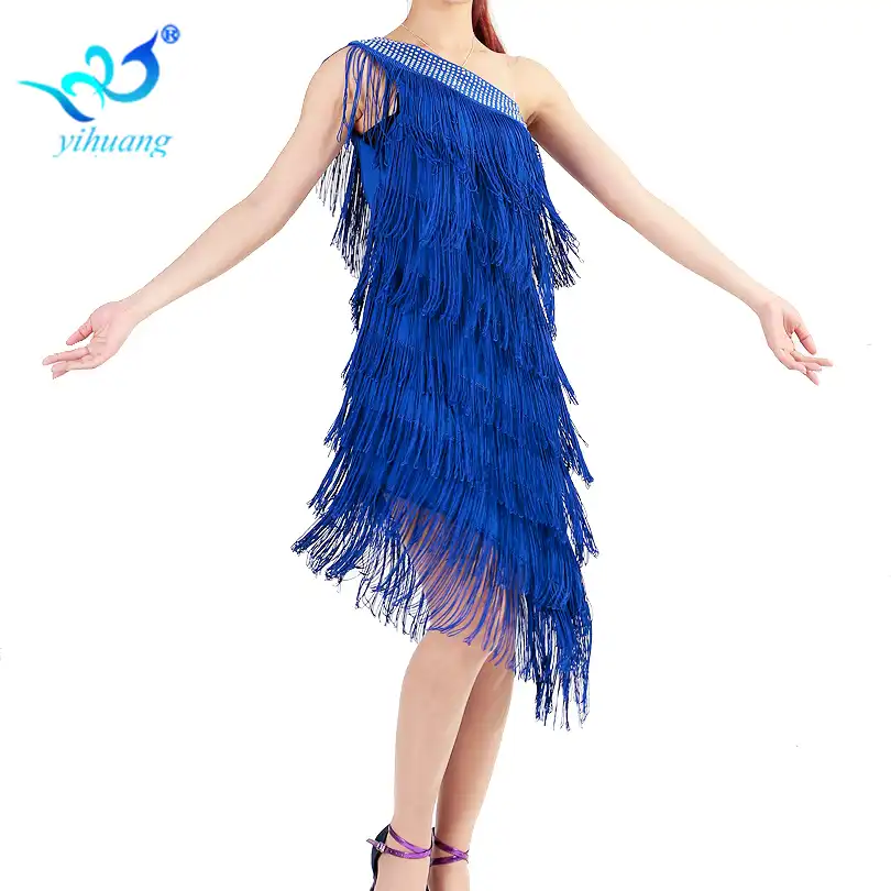 Women 1920s Dance Dress Sequin Tassel Fringe Flapper Dress Costume Rose Red