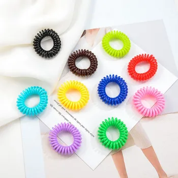 

10Pcs/lot 2.5cm Small Telephone Line Hair Ropes Girls Colorful Elastic Hair Bands Kid Ponytail Holder Tie Gum Hair Accessories