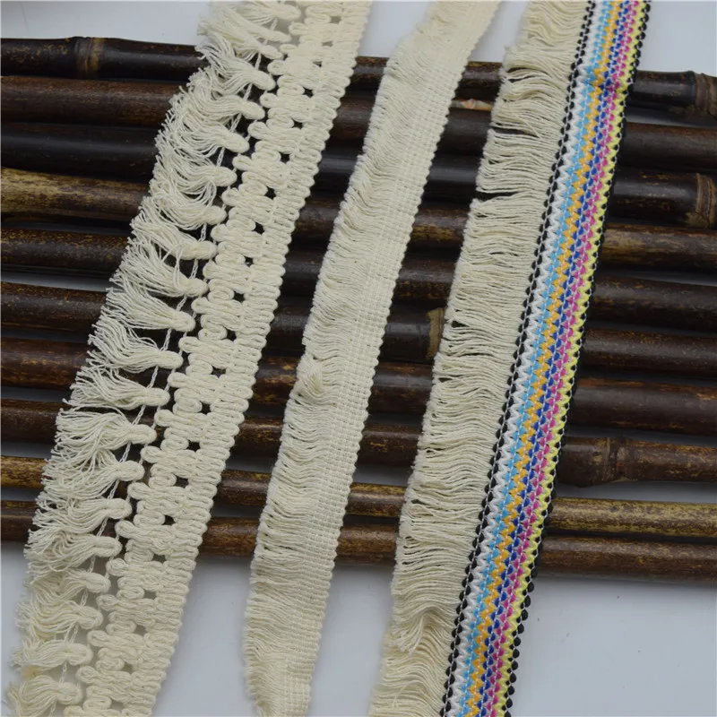 

15yards Sewing Accessory Fringe Home Craft Tassel Cotton Tool Trims Beige