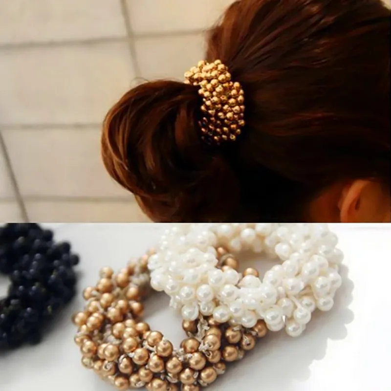 LNRRABC Women Lady Girl Simulated Pearl Elastic Hair Head Ring Hair Accessories For Girls