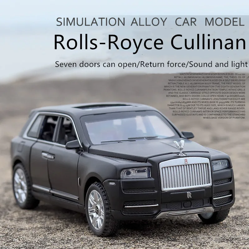 

High Simulation Alloy Car Model 1:32 Diecast Metal Seven Doors Sound Light Alloy Car Model Toys Apply To Rolls-Royce Cullinan