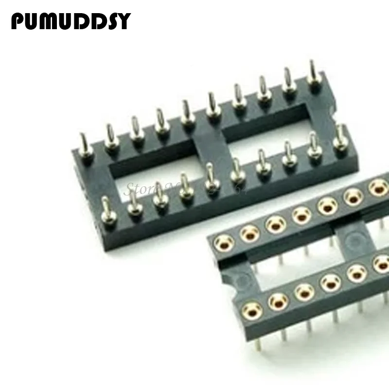 

10pcs Round Hole 16 Pins 2.54MM DIP 2.54 DIP16 IC Sockets Adaptor Solder Type 16 PIN IC Connector