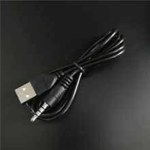 3.5mm prise audio AUX prise câble de charge USB 2.0 100cm noir