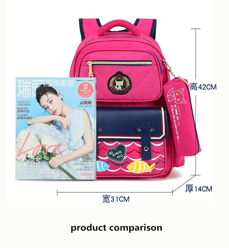 Для девочек школьные детские сумки, рюкзаки первичный ортопедии Школьный Рюкзак Школьная Сумка с анималистическим принтом рюкзак Mochila Infantil