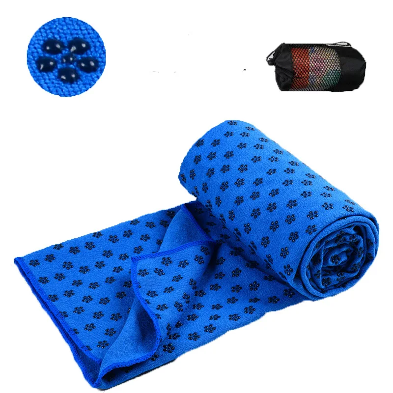 Тончайший слой Йога полотенце окружающей пластиковые противоскользящие точки йога коврик с чистой сумка