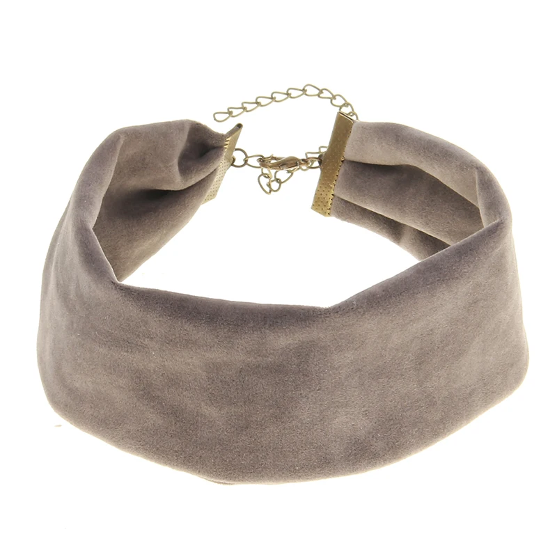 7 Colors Fashion Punk  Wide Plain Velvet Collar Choker Necklace Women Multicolor Gothic Basic Black Rope Necklaces Jewelry 5cm
