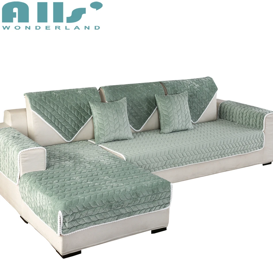 1pc Solid Color Sectional Slipcovers Couch Cover Polyester