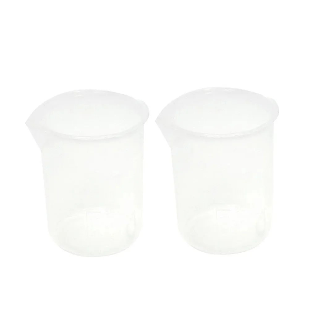 

2PCS Laboratory 50 Ml Graduated Beaker Transparent Plastic Measuring Cup Polypropylene Plastic Small Capacity Beaker Y1