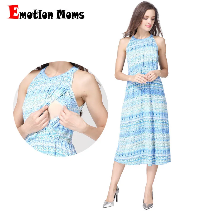 

Emotion Moms Fashion Summer Maternity Clothes nursing Dress Breastfeeding Dress for Pregnant Women Maternity Dresses Soft Fabric