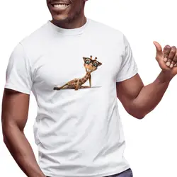 Cloudstyle Новая Летняя мужская футболка с животным 3D принтом с коротким рукавом Футболка Белый Топ уличная веселое Harajuku Жираф футболка