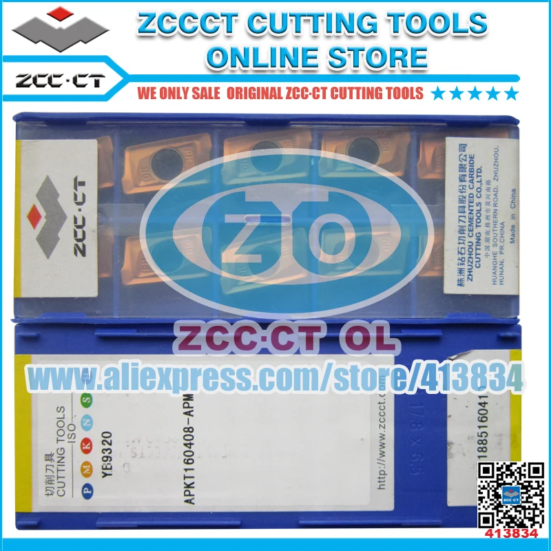 

Free Shipping ZCCCT milling cutter APKT160408 carbide cutting tools 1 pack