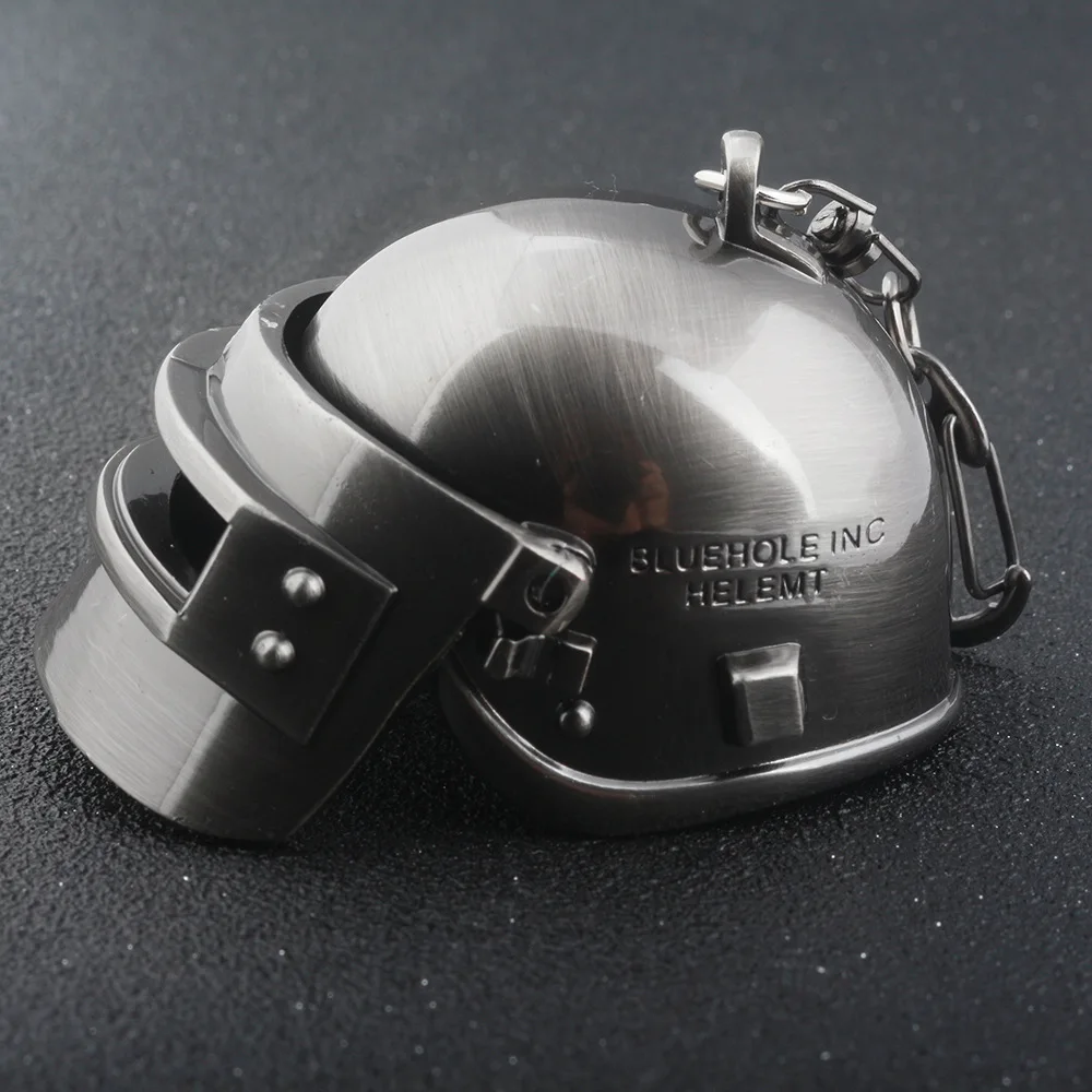  Game Playerunknown Battlegrounds PUBG 3D Keychain Zinc Alloy Lv3 Helmet Armor Model Keyring Key Cha