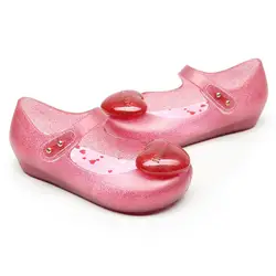 Детская обувь для девочек Дети Сердце желе сандалии Нескользящие малыша обувь для детей От 3 до 8 лет