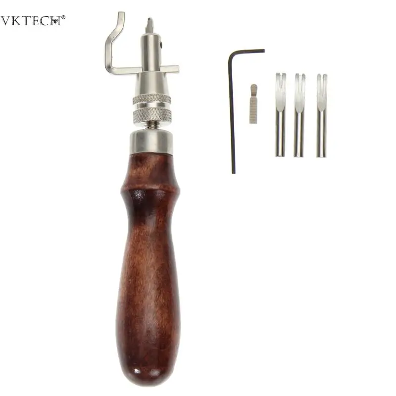

5pcs Leathercraft Edge Press Kit Sewing Tools Accessories Adjustable Stitching and Groover Crease Leather Stitching Tool Set