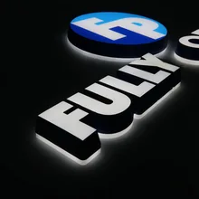 3D двухсторонний освещенный Водонепроницаемый светодиодный знак логотип компании дизайн led письмо