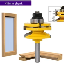 8 мм shank-1PCS, 8 мм* 44 мм* 82 мм, твердосплавный фрезерный станок, нож для обрезки, деревообрабатывающий триммер для дверей и окон