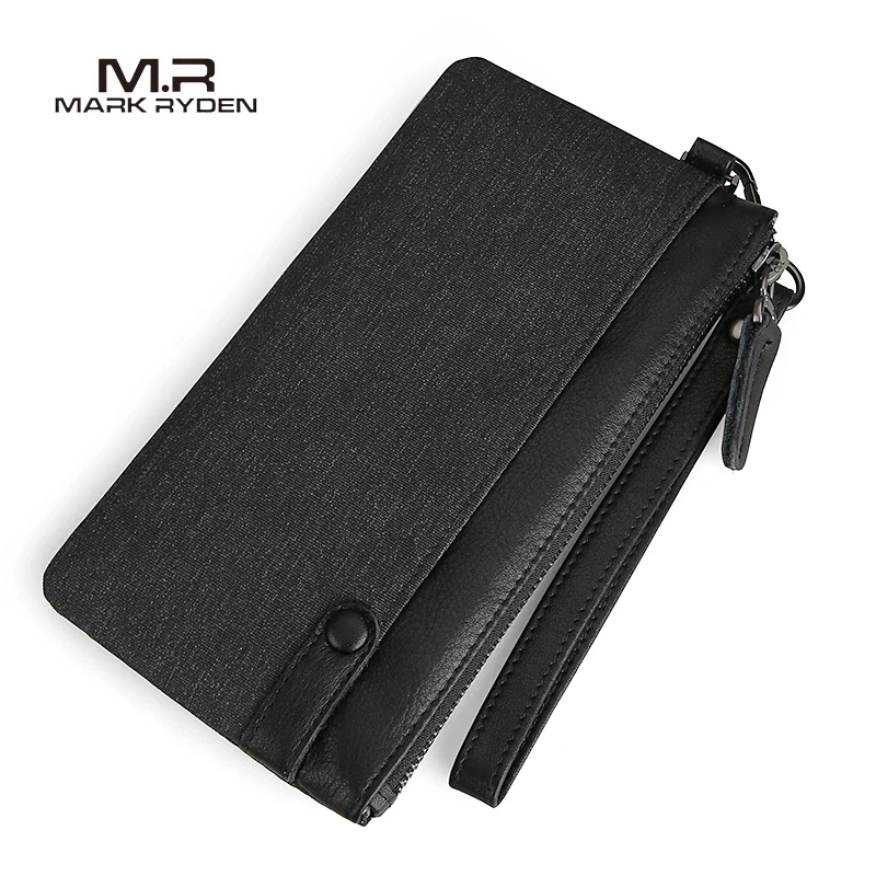 Mark Ryden New Men Wallet Large Capacity Hand Bag Cell Phone Pocket Oxford Long Wallet Men Purse Card Holder