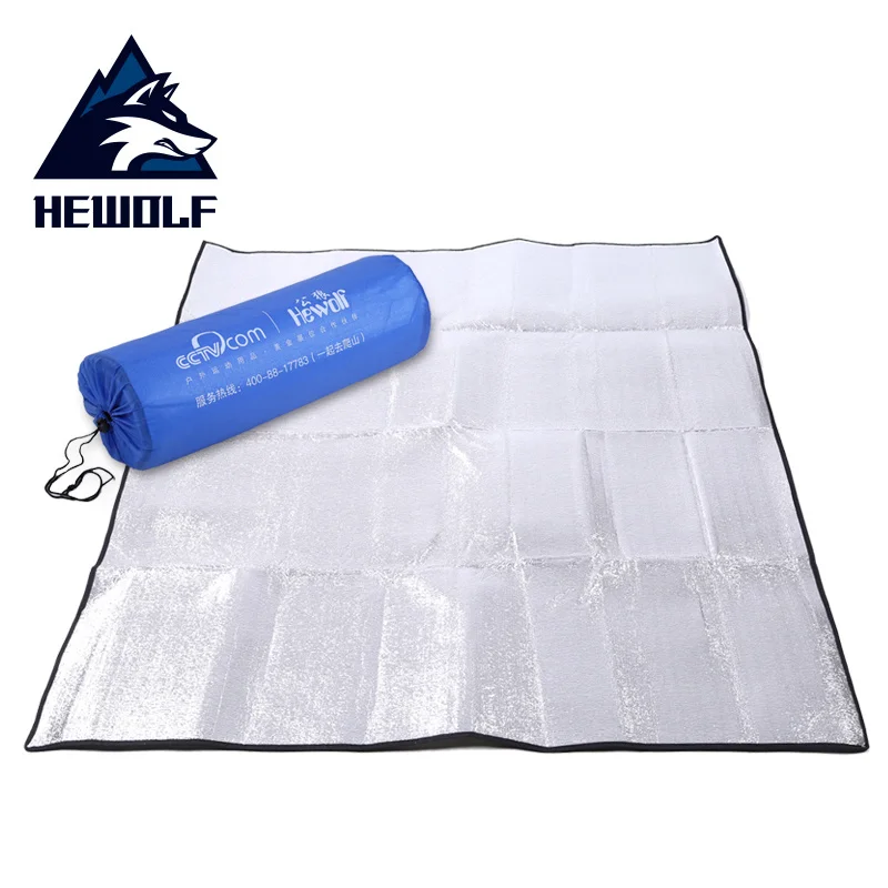 Hewolf مزدوجة طبقة الألومنيوم فيلم للماء حصيرة مخيم المشي نزهة الشواء حصيرة مسرحية الطفل فراش أدوات تخييم للسفر حصيرة