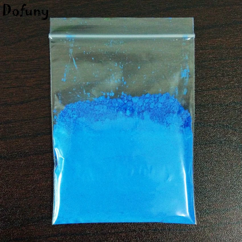 Блестящий под уф светом) 10 гр синий цвет флуоресцентный порошок фосфорный пигмент для краски, неоновая пудра лак для ногтей