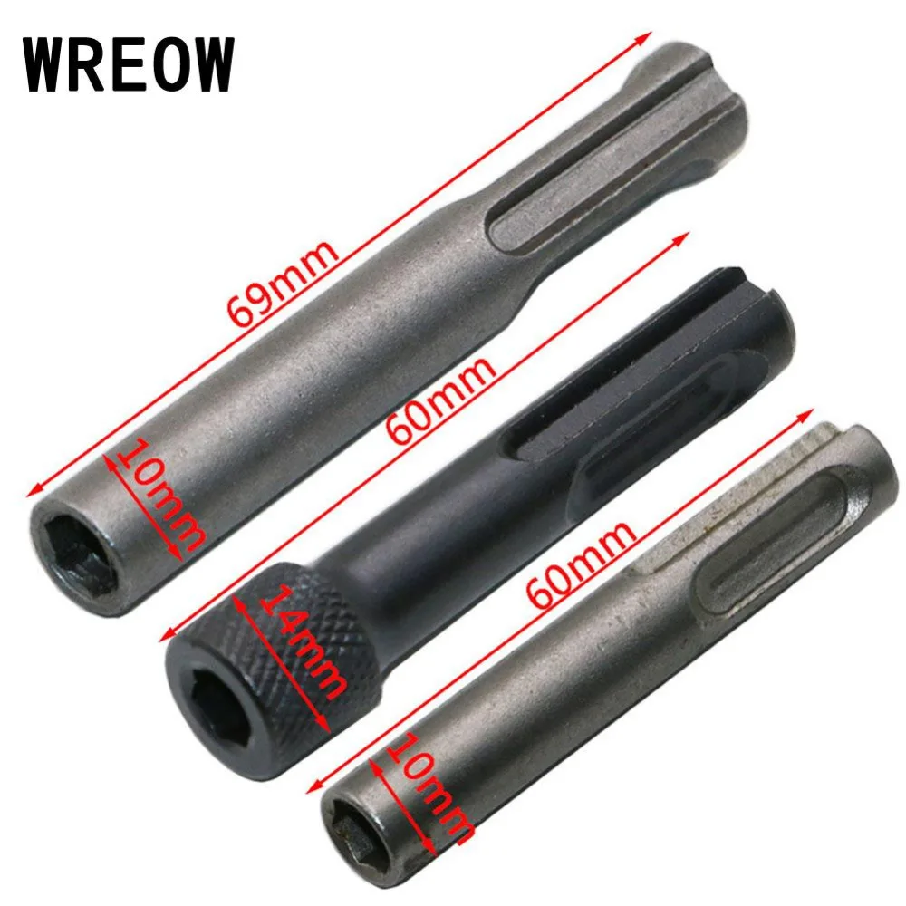 

WREOW 3pc 1/4 SDS Hex Socket Shank Converter Set Impact Drill Screwdriver Holder Electric Hammer Bit Adapter Converter Tool Set