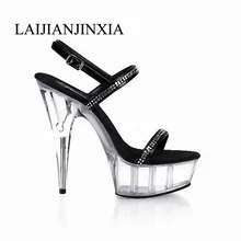 Laijianjinxia/Обувь для вечеринок и ночных клубов 15 см обувь на высоком каблуке и платформе Танцы Обувь, сандалии с открытым носком Обувь для танцев