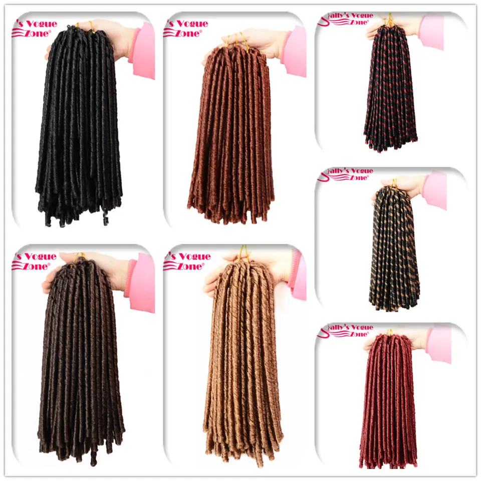 Sallyhair 14inch 70 그램/갑 pack 크로 셰 뜨개질 머리띠 피아노 색상 합성 머리 장식 헤어 스타일 아프리카 헤어 스타일 Soft Faux Locs Thick Full