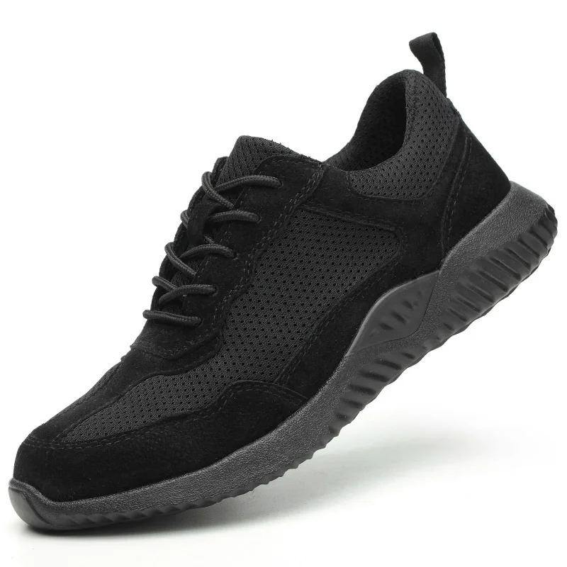 

new arrival mens big size breathable steel toe caps work safety shoes worker tooling security boots protective footwear pigskin