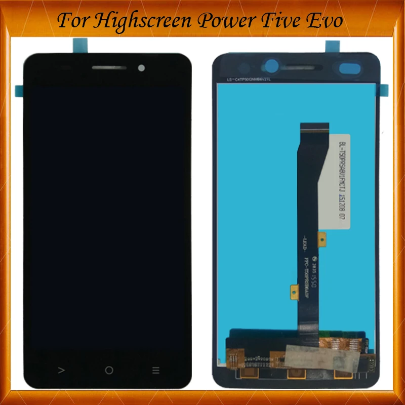 

Top Quality For Highscreen Power Five EVO LCD Display Screen With Touch Panel Digitizer Sensor Lens Glass Black Color IN Stock