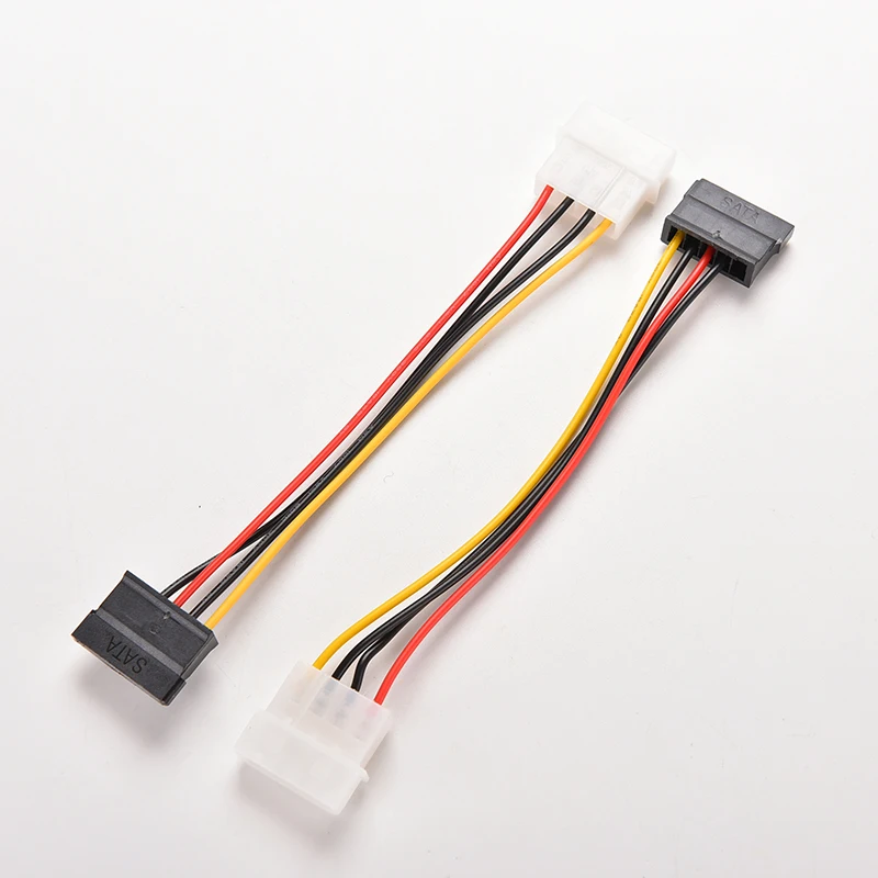 2PCS 4Pin IDE Molex To Serial ATA SATA HDD Power Adapter Cable 6/" High Quality
