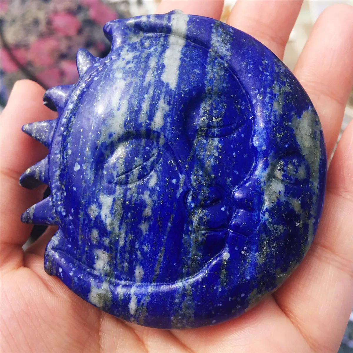 1 шт. АААА натуральный кристалл lapis carvings солнце и луна Единорог из горного хрусталя статуи украшенные рождественские подарки