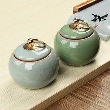 Горячая 120 мл бак печать хранения jar Чай Кэдди бак керамические металлической пряжкой мини