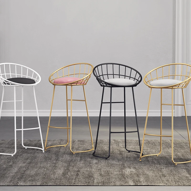 

Household solid wood bar stool modern minimalist bar chair backrest high bar stool front desk cashier high chair