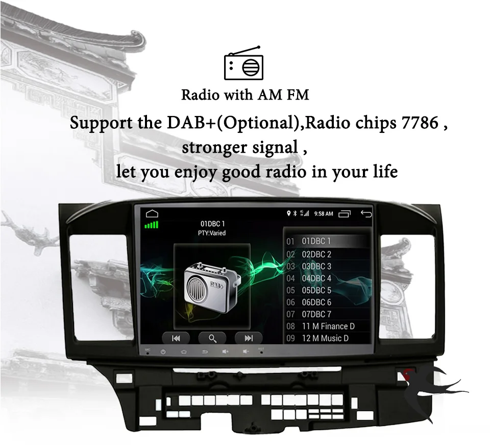 

For Mitsubishi Lancer 2007 2009 2011 2013 2016 Car gps navigation system tape recorder head unit radio fm video android 9.1 10.1
