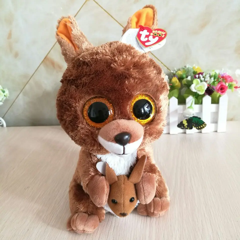 KIPPER коричневый кенгуру TY 1 шт. 25 см 10 &quotплюшевые игрушки мягкие животные детские