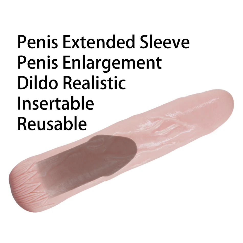 Tanio Prezerwatywy powiększające penisa dla dorosłych Extender Sleeve wielokrotnego użytku sklep