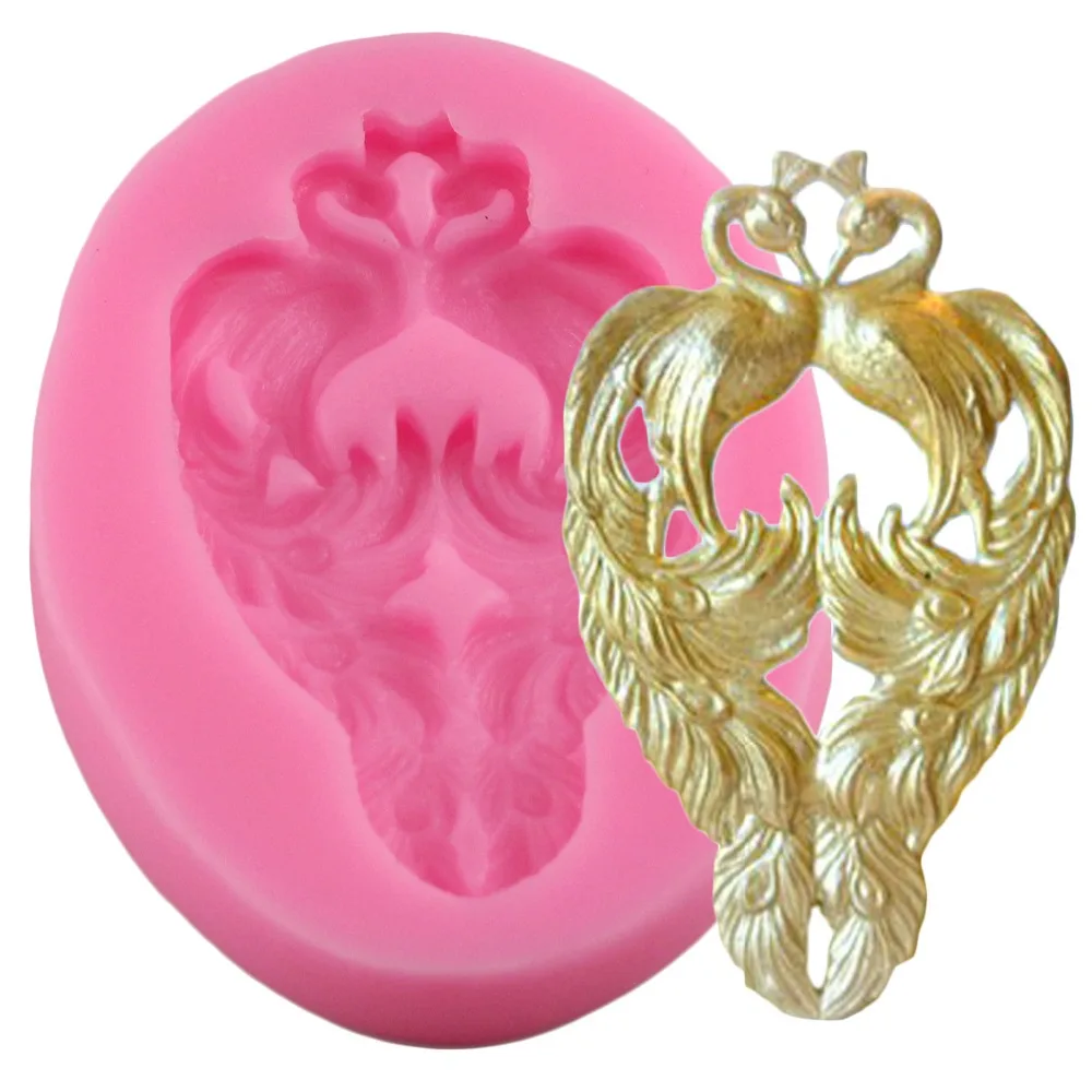 

DIY Sugar Craft Peacock Silicone Mold Cupcake Fondant Molds Resin Fimo Candy Moulds Cake Decorating Tool Chocolate Gumpaste Moul